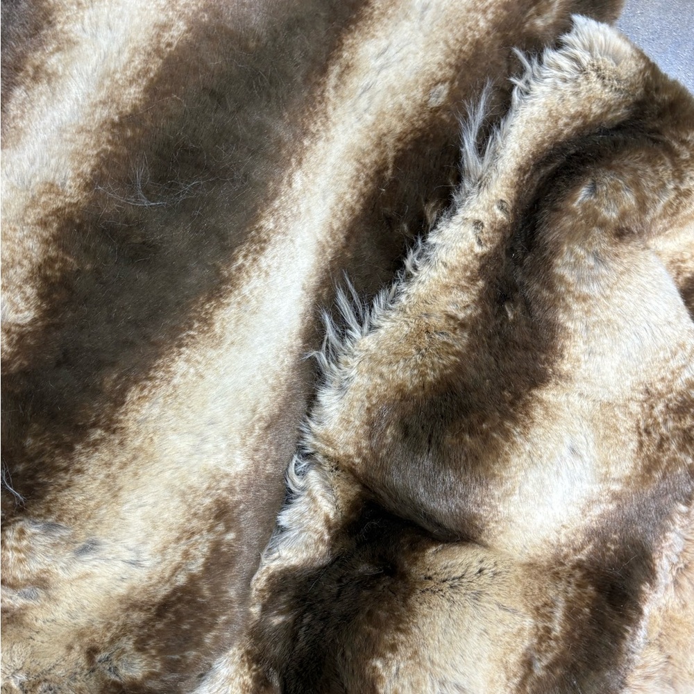 Faux Fur Brown & Cream Fabric Remnants